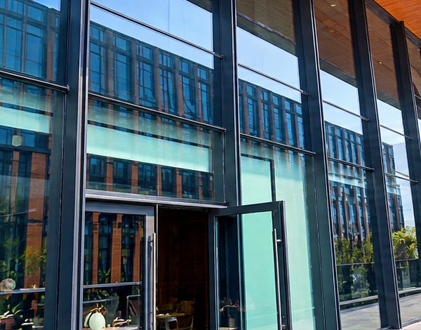 Glass curtain wall entrance